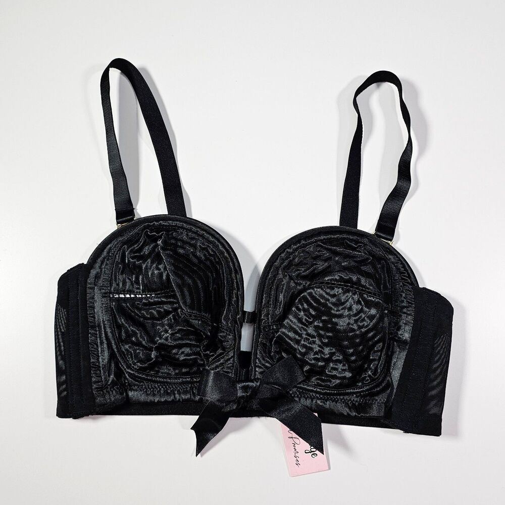 Bettie Page Playful Promises Black Overwire Bra 34D NWT Pinup Retro